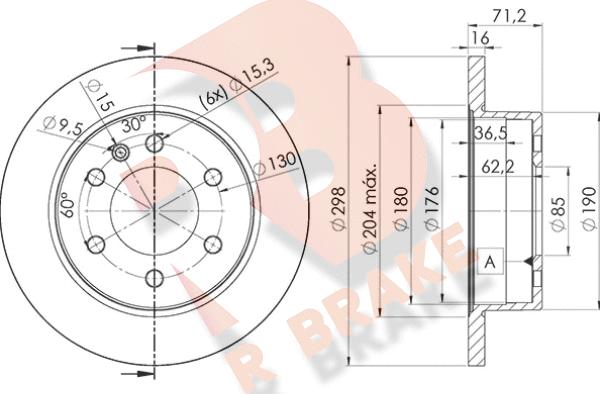 R Brake 78RBD20191 - Əyləc Diski furqanavto.az