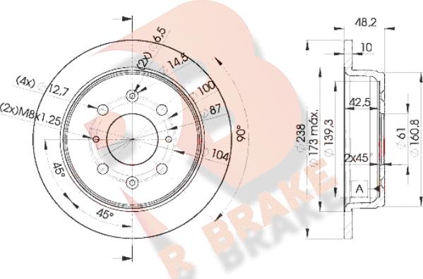 R Brake 78RBD20817 - Əyləc Diski furqanavto.az