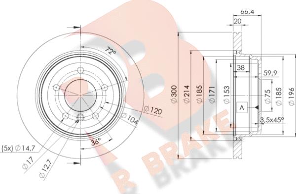 R Brake 78RBD21974 - Əyləc Diski furqanavto.az