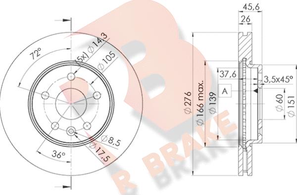 R Brake 78RBD21559 - Əyləc Diski furqanavto.az