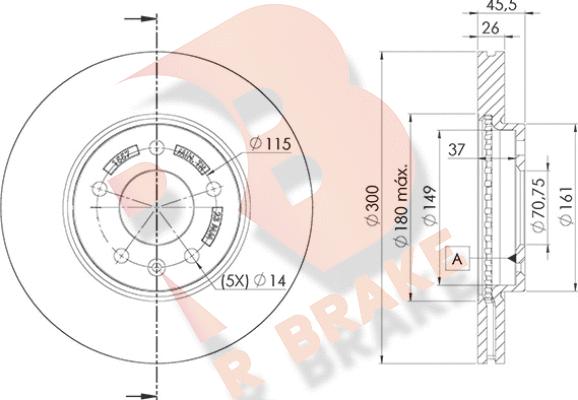 R Brake 78RBD21557 - Əyləc Diski furqanavto.az