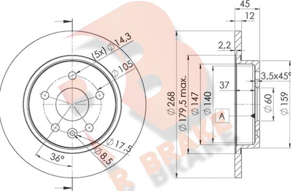 R Brake 78RBD21560 - Əyləc Diski furqanavto.az