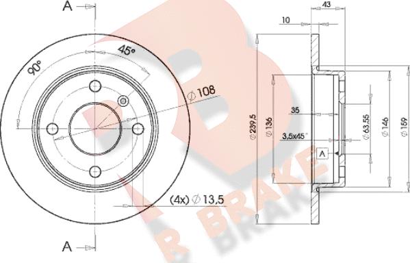 R Brake 78RBD21062 - Əyləc Diski furqanavto.az