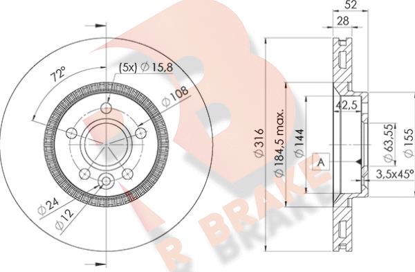 R Brake 78RBD21181 - Əyləc Diski furqanavto.az