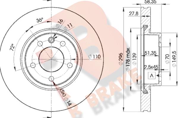 R Brake 78RBD21134 - Əyləc Diski furqanavto.az