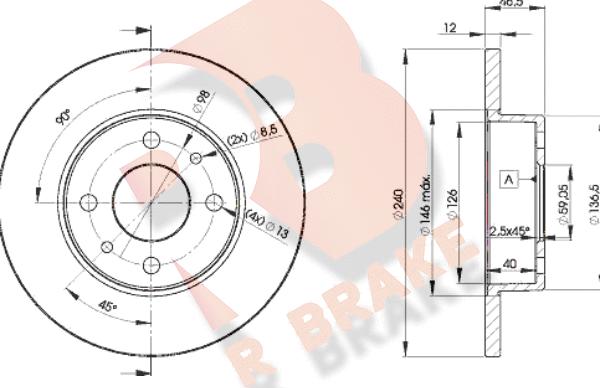 R Brake 78RBD21815 - Əyləc Diski furqanavto.az