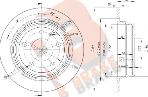 R Brake 78RBD21387 - Əyləc Diski furqanavto.az