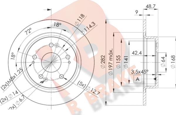 R Brake 78RBD21258 - Əyləc Diski furqanavto.az