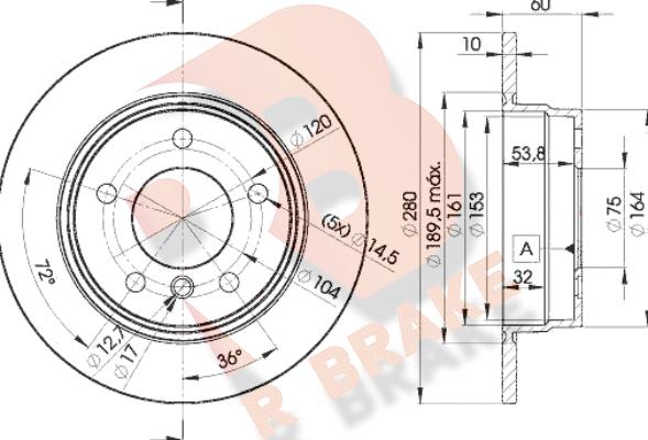 R Brake 78RBD28936 - Əyləc Diski furqanavto.az