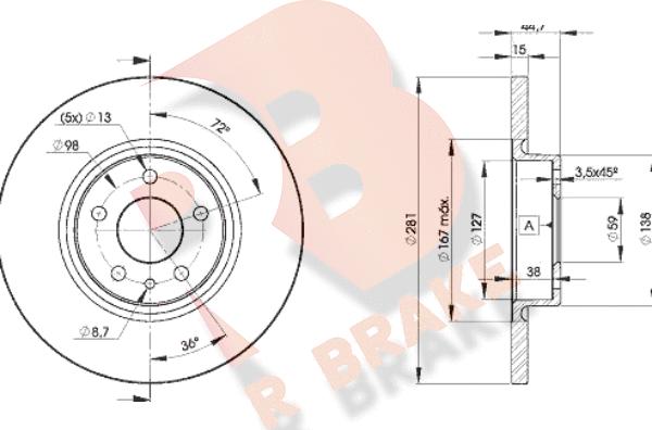 R Brake 78RBD28567 - Əyləc Diski furqanavto.az