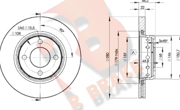 R Brake 78RBD28011 - Əyləc Diski furqanavto.az