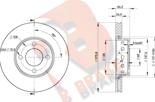 R Brake 78RBD28012 - Əyləc Diski furqanavto.az