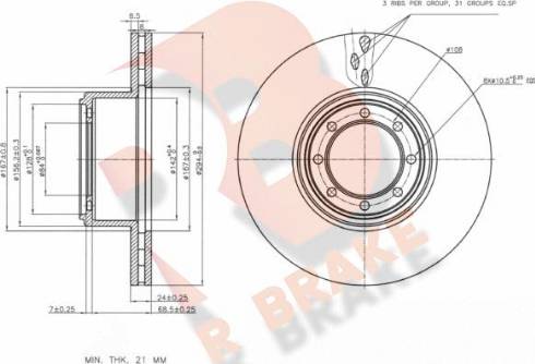 R Brake 78RBD28764 - Əyləc Diski furqanavto.az