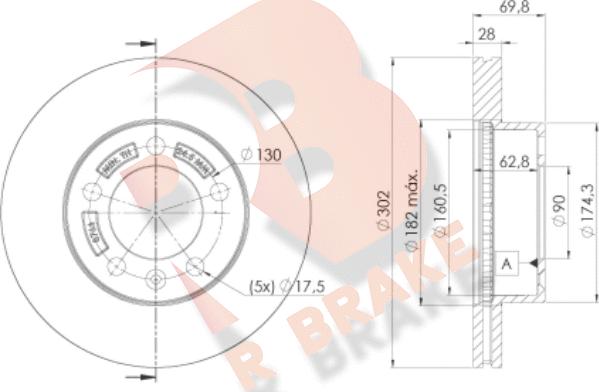 R Brake 78RBD28766 - Əyləc Diski furqanavto.az