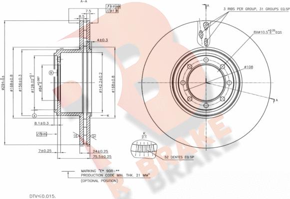 R Brake 78RBD28763 - Əyləc Diski furqanavto.az