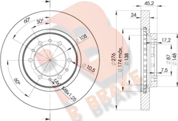 R Brake 78RBD28716 - Əyləc Diski furqanavto.az