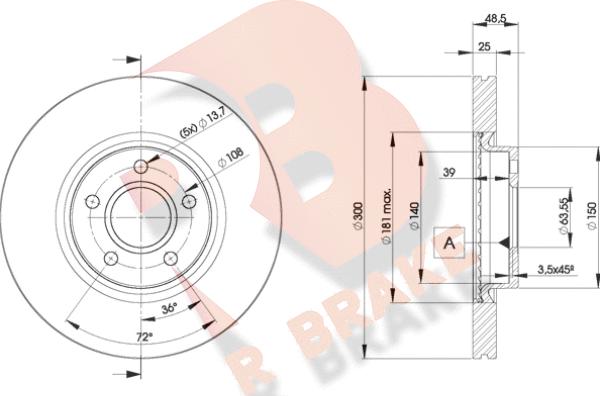 R Brake 78RBD23937 - Əyləc Diski furqanavto.az