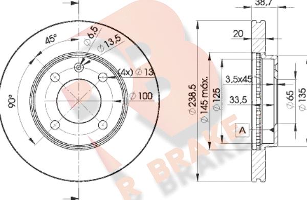 R Brake 78RBD23975 - Əyləc Diski furqanavto.az