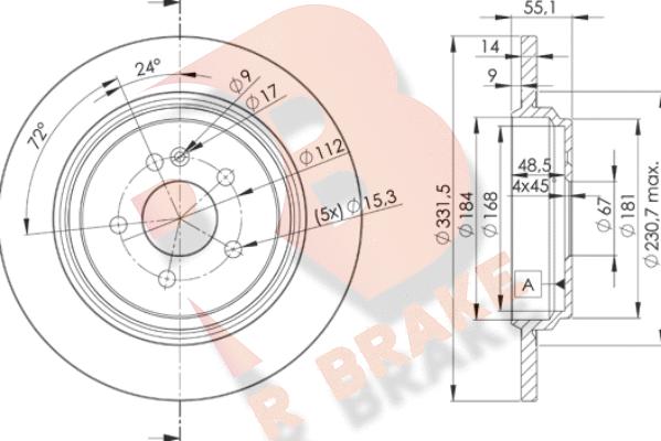 R Brake 78RBD23505 - Əyləc Diski furqanavto.az