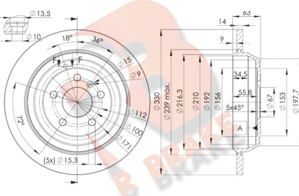 R Brake 78RBD23508 - Əyləc Diski furqanavto.az