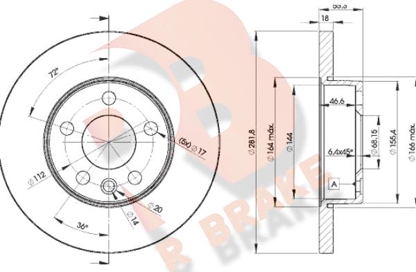 R Brake 78RBD23018 - Əyləc Diski furqanavto.az