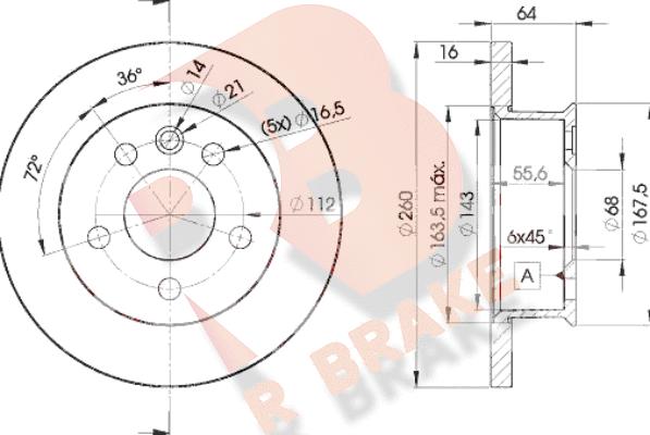 R Brake 78RBD23013 - Əyləc Diski furqanavto.az