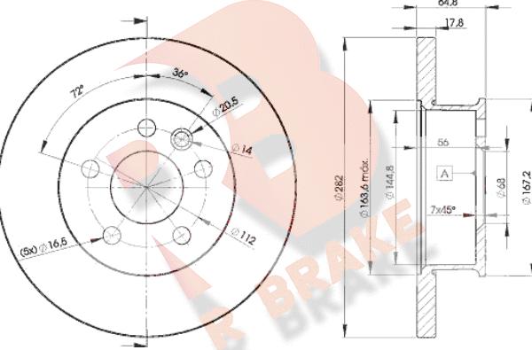 R Brake 78RBD23012 - Əyləc Diski furqanavto.az