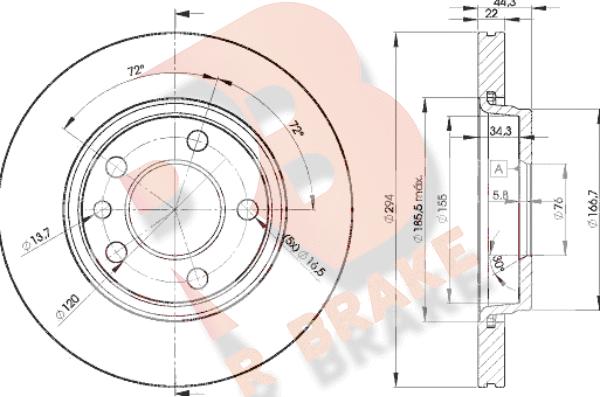 R Brake 78RBD23021 - Əyləc Diski furqanavto.az