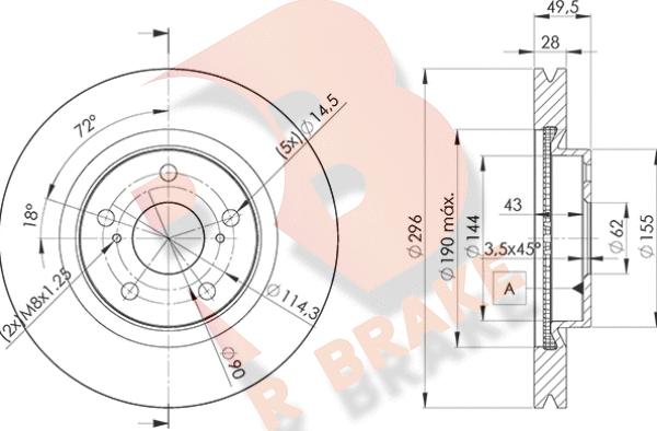 R Brake 78RBD23107 - Əyləc Diski furqanavto.az