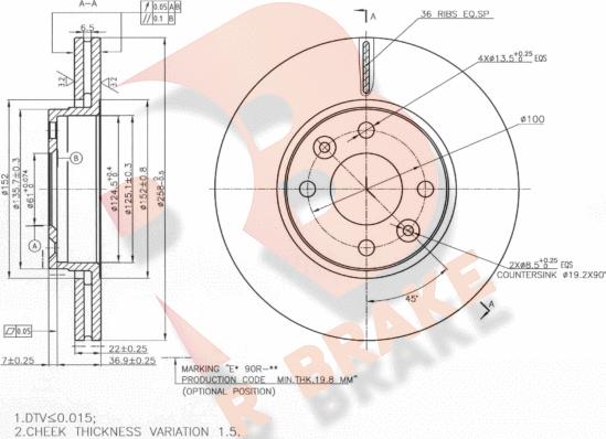 R Brake 78RBD23110 - Əyləc Diski furqanavto.az