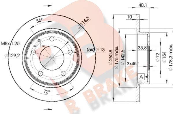 R Brake 78RBD23259 - Əyləc Diski furqanavto.az