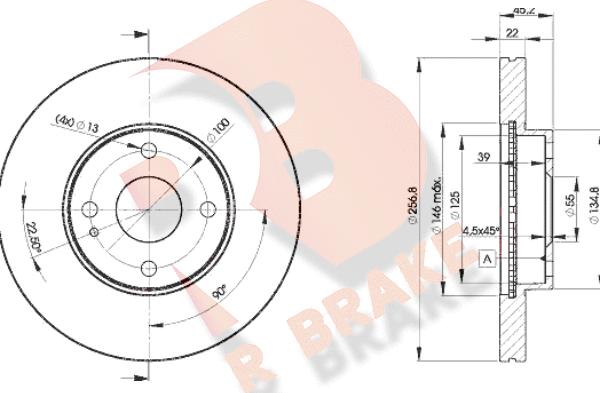 R Brake 78RBD23256 - Əyləc Diski furqanavto.az