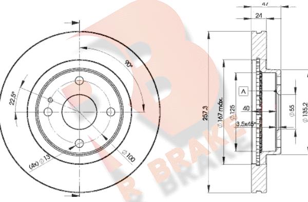 R Brake 78RBD23266 - Əyləc Diski furqanavto.az