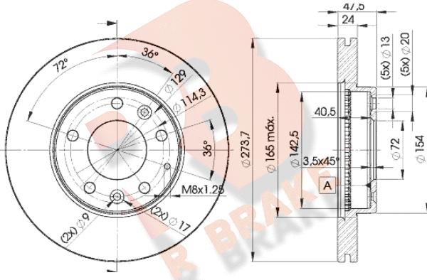 R Brake 78RBD23267 - Əyləc Diski furqanavto.az