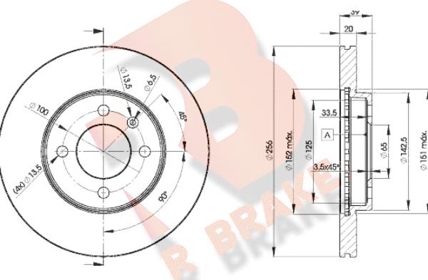 R Brake 78RBD23790 - Əyləc Diski furqanavto.az