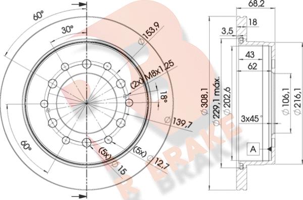 R Brake 78RBD22919 - Əyləc Diski furqanavto.az