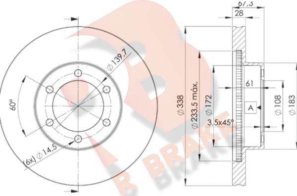 R Brake 78RBD22918 - Əyləc Diski furqanavto.az