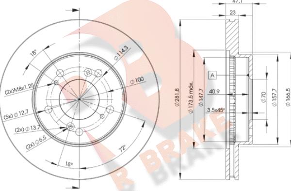 R Brake 78RBD22586 - Əyləc Diski furqanavto.az