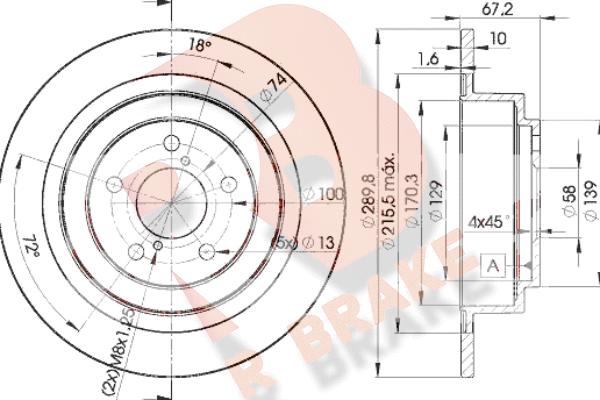 R Brake 78RBD22670 - Əyləc Diski furqanavto.az