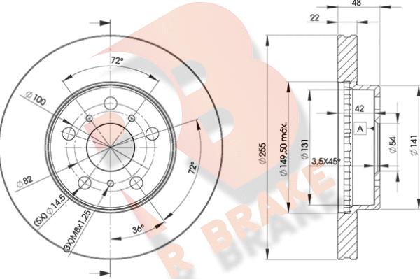 R Brake 78RBD22090 - Əyləc Diski furqanavto.az