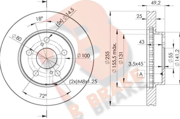 R Brake 78RBD22047 - Əyləc Diski furqanavto.az