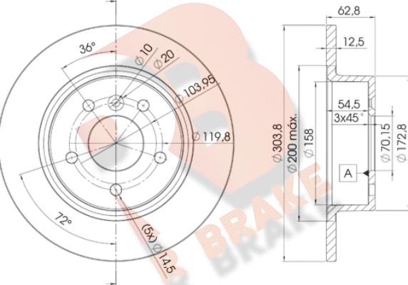 R Brake 78RBD22004 - Əyləc Diski furqanavto.az