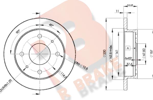 R Brake 78RBD22000 - Əyləc Diski furqanavto.az