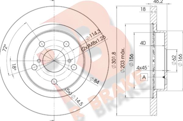 R Brake 78RBD22010 - Əyləc Diski furqanavto.az