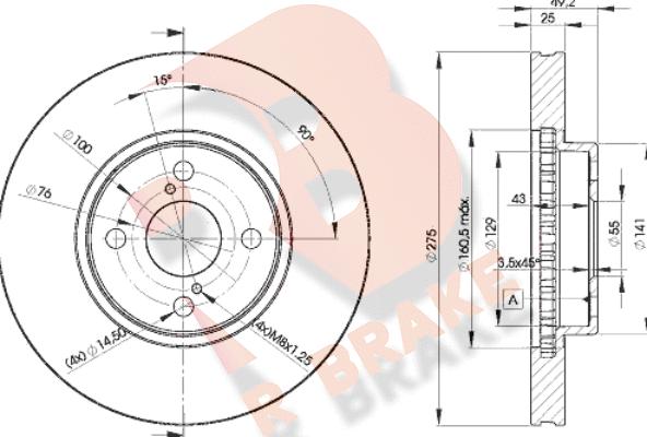 R Brake 78RBD22080 - Əyləc Diski furqanavto.az