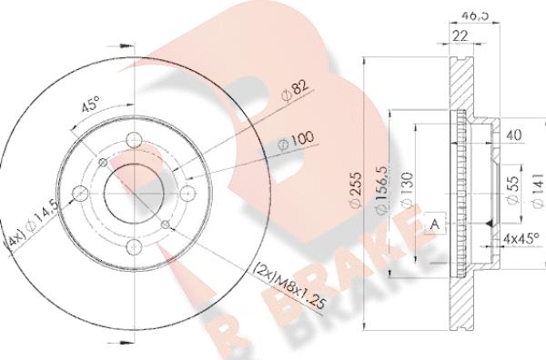 R Brake 78RBD22038 - Əyləc Diski furqanavto.az