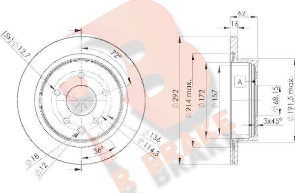 R Brake 78RBD22071 - Əyləc Diski furqanavto.az