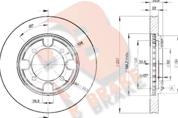 R Brake 78RBD22830 - Əyləc Diski furqanavto.az