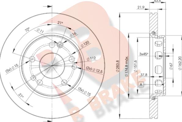 R Brake 78RBD22312 - Əyləc Diski furqanavto.az