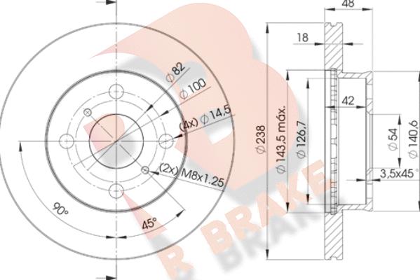 R Brake 78RBD22250 - Əyləc Diski furqanavto.az